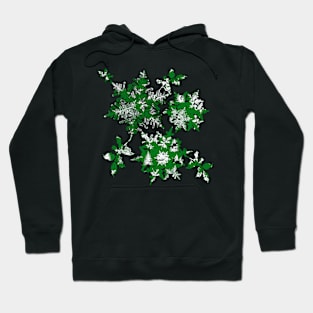 Snowflakes christmas trees and holly Hoodie